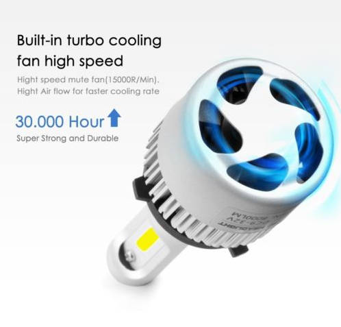 H4 LED Headlight bulbs. Hi/Low Beam. Super Bright Cool White lighting kit. .