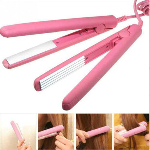 Mini Ceramic Hair Curler/Crimper Styling Iron. Pink or Purple color.