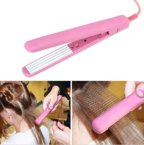 Mini Ceramic Hair Curler/Crimper Styling Iron. Pink or Purple color.