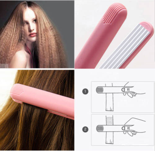 Mini Ceramic Hair Curler/Crimper Styling Iron. Pink or Purple color.