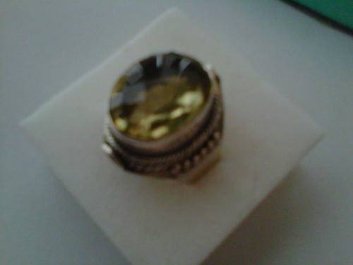 GORGEOUS CITRINE STERLING SILVER RING -SIZE 8