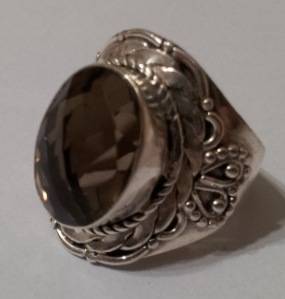 SMOKEY QUARTZ STERLING SILVER RING