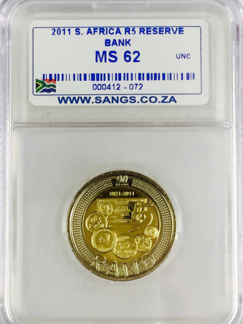 **Box of 50 x 2011 SARB COLLECTION R5 GRADED MS62**