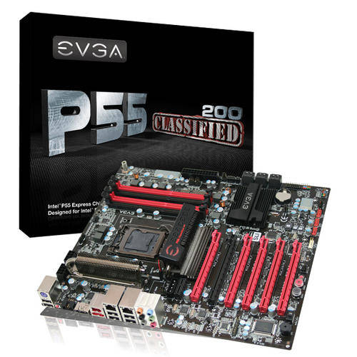 EVGA P55 Classified 200 motherboard with 3 way SLI and dual GBE ethernet lan
