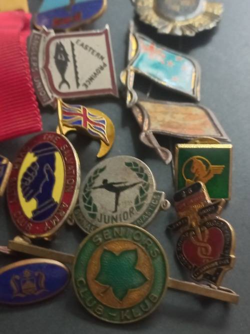 Vintage lot of badges. 48 badges for one bid. Bargain lot.