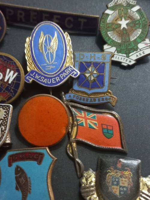 Vintage lot of badges. 48 badges for one bid. Bargain lot.