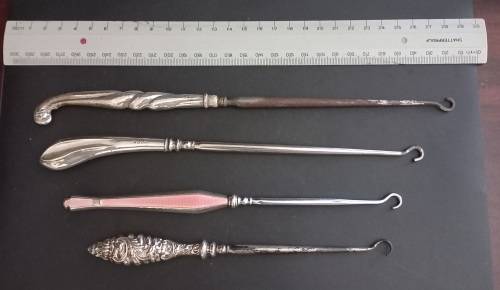 Stunning Sterling silver button hook collection. ***Bargain lot***One bid for all 4.