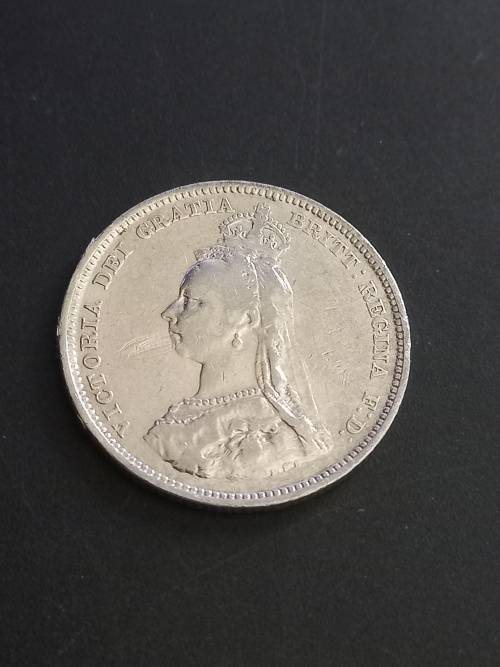 1888 UK Sterling silver shilling