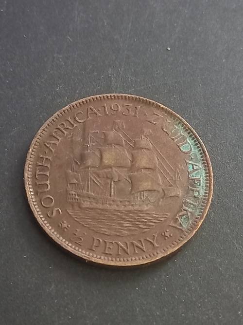1931 SA Union half penny. Low mintage