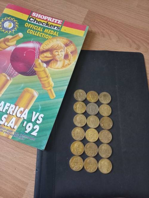 `92 SA Cricket official complete token set with Album. **Scarce** to find a complete set