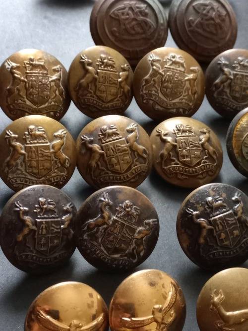 Large Collection of different military buttons