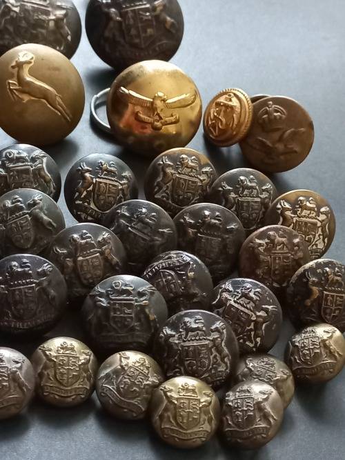 Large Collection of different military buttons
