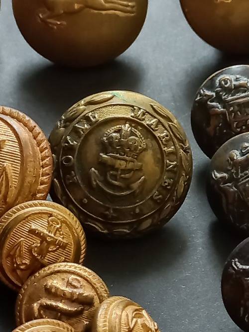 Large Collection of different military buttons