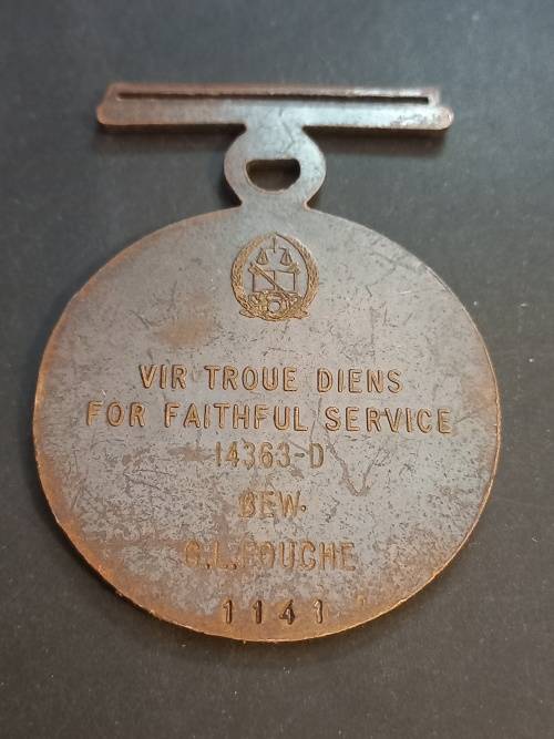 Police Faithful service medal. G.L. Fouche