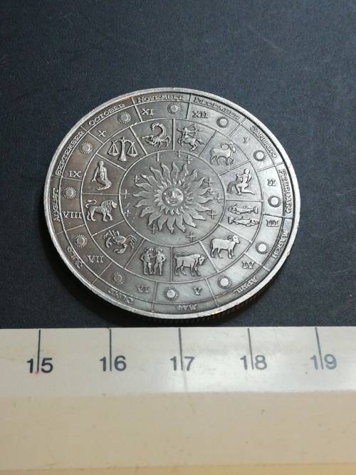 Beautiful Zodiac coin. Medal. 40mm