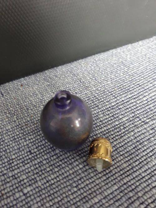 MINIATURE PURPLE PERFUME BOTTLE