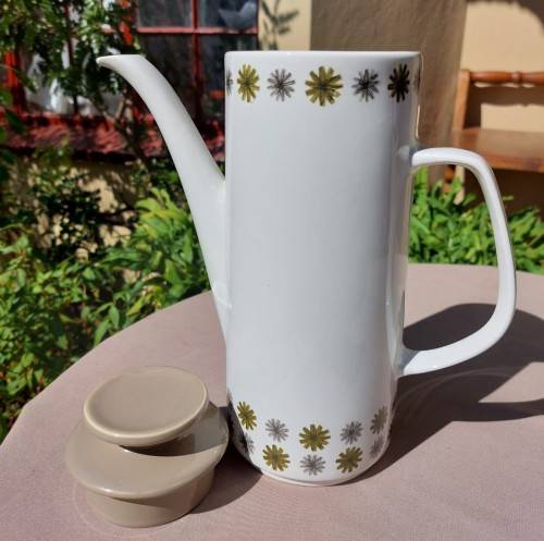 LARGE VINTAGE RETRO JandG MEAKIN ENGLAND COFFEE/TEA SET WITH GALAXY STAR DECORATION