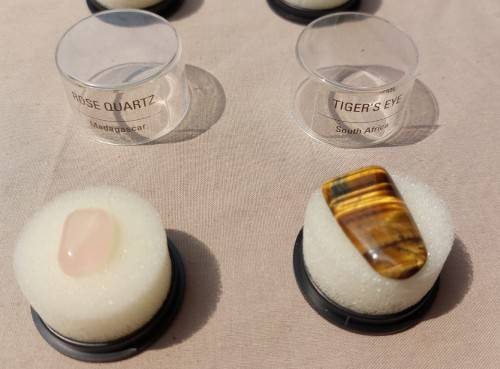 WONDERFUL COLLECTION OF 20 GEMSTONE (AND ALL PRECIOUS GEMSTONES) SPECIMENS IN PERSPEX BOXES