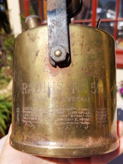 VINTAGE 1950S RADIUS NO 55 BRASS BLOWTORCH MADE IN SWEDEN