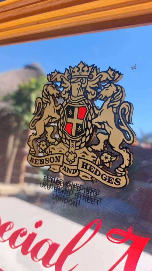 COLLECTABLE FRAMED BENSON and HEDGES BAR MIRROR