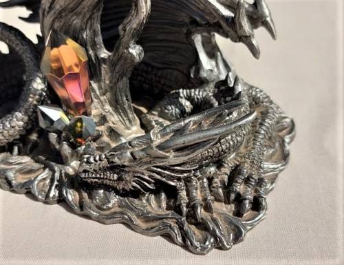 A ONE YEAR ONLY PIECE! - THE 2012 ASTROLOGER WITH HIS DRAGON FIGURINE - HEAVY PEWTER - BY J. ASCOUGH