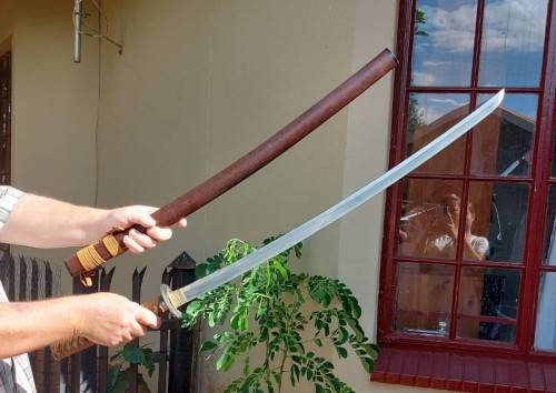 SAMURAI KATANA SWORD WITH WOODEN SCABBARD WELL MADE WITH STAINLESS STEEL IN JAPAN