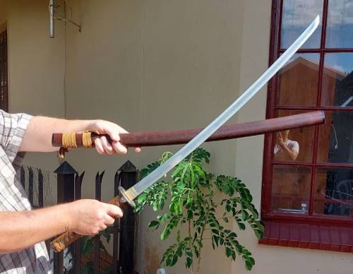 SAMURAI KATANA SWORD WITH WOODEN SCABBARD WELL MADE WITH STAINLESS STEEL IN JAPAN