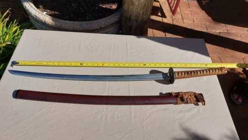 SAMURAI KATANA SWORD WITH WOODEN SCABBARD WELL MADE WITH STAINLESS STEEL IN JAPAN