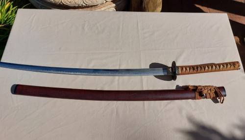 SAMURAI KATANA SWORD WITH WOODEN SCABBARD WELL MADE WITH STAINLESS STEEL IN JAPAN