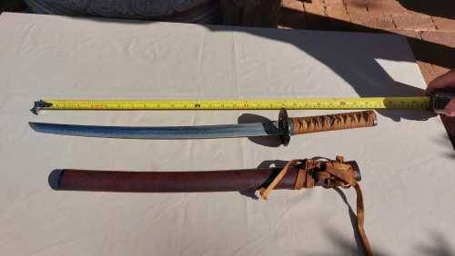 SAMURAI WAKIZASHI SWORD WITH WOODEN SCABBARD WELL MADE BUT WITH BLUNTED BLADE MADE IN JAPAN