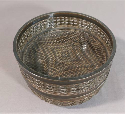 CHINESE WOVEN BAMBOO TIFFIN (FOOD) BASKET WITH 3 COMPARTMENTS