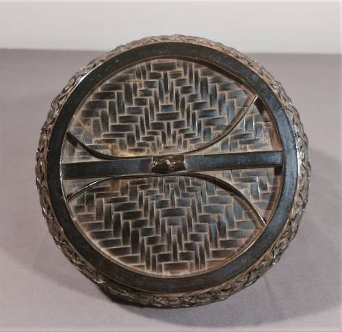 CHINESE WOVEN BAMBOO TIFFIN (FOOD) BASKET WITH 3 COMPARTMENTS