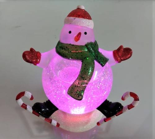 CHANGING COLOUR SANTA SNOWMAN GLOBE