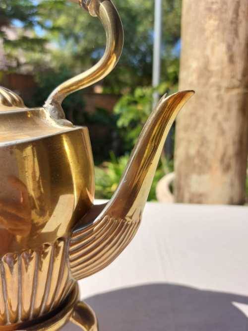 ATKIN BROTHERS SHEFFIELD ENGLAND ANTIQUE EARLY 1900S SILVERPLATED TEAPOT ON STAND WITH BURNER