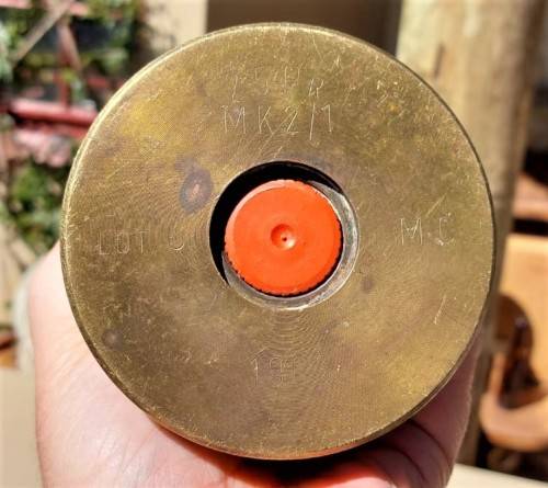 25 POUNDER FIELD ARTILLERY GUN BRASS SHELL CASING 1963 RARE AUSTRALIAN FINSBURY (MC) MANUFACTURED