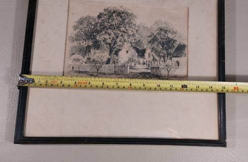 CHARLES ERNEST PEERS! (1875-1944) PENCIL SKETCH THE RHONE FARMSTEAD IN THE GROOT DRAKENSTEIN VALLEY