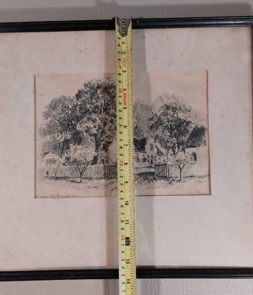 CHARLES ERNEST PEERS! (1875-1944) PENCIL SKETCH THE RHONE FARMSTEAD IN THE GROOT DRAKENSTEIN VALLEY