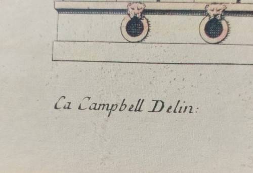 HAND COLORED ENGRAVING CIRCA 1830 OF COLIN CAMPBELLS VITRUVIUS BRITANNICUS 1714 BLENHEIM PALACE