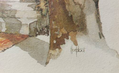 SA MASTER TED HOEFSLOOT (1913  2013) CAPE COTTAGE PRINT  SIZE (45CM W 34CM H) 2ND OF 4 ON AUCTION