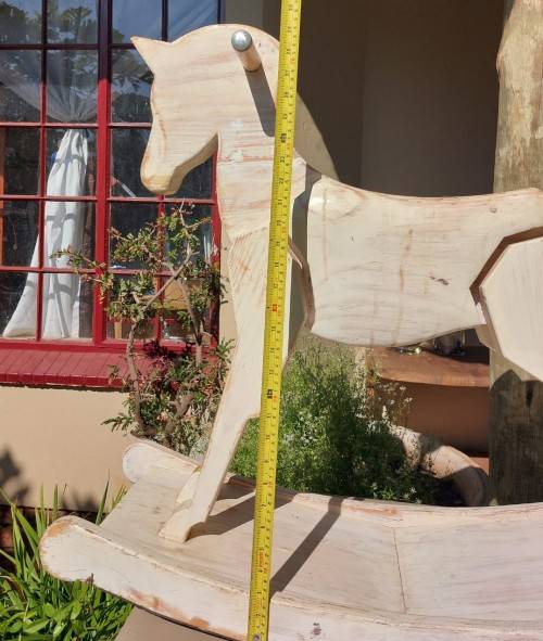 VINTAGE WOODEN ROCKING HORSE LARGE 80CM HIGH 90CM WIDE