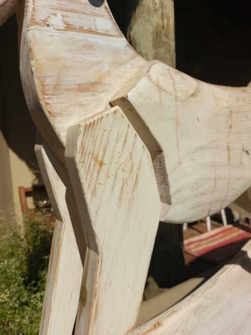 VINTAGE WOODEN ROCKING HORSE LARGE 80CM HIGH 90CM WIDE