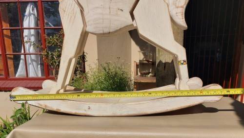 VINTAGE WOODEN ROCKING HORSE LARGE 80CM HIGH 90CM WIDE