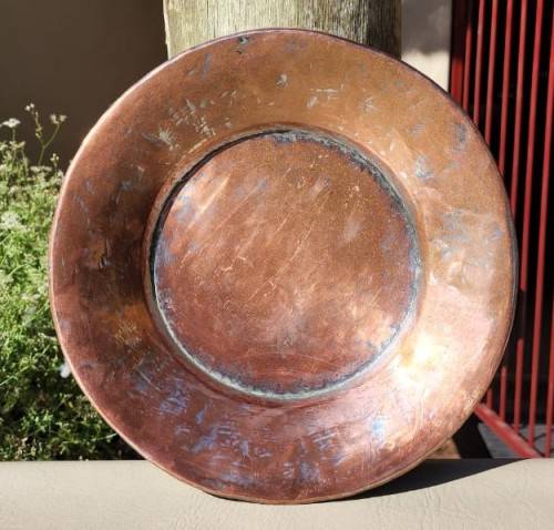OLD HAND MADE PRIMITIVE COPPER PLATE