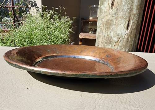 OLD HAND MADE PRIMITIVE COPPER PLATE