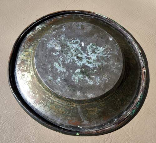 OLD HAND MADE PRIMITIVE COPPER PLATE