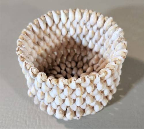 BOHO COWRIE SHELL BASKET BOWL