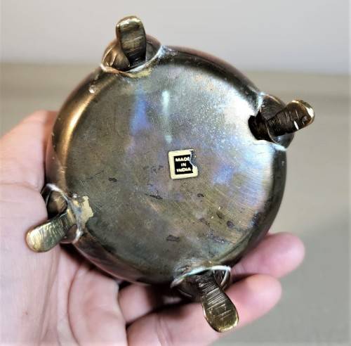 BEAUTIFUL INDIAN MADE BRASS SUGAR POT AND CREAMER ON TRAY