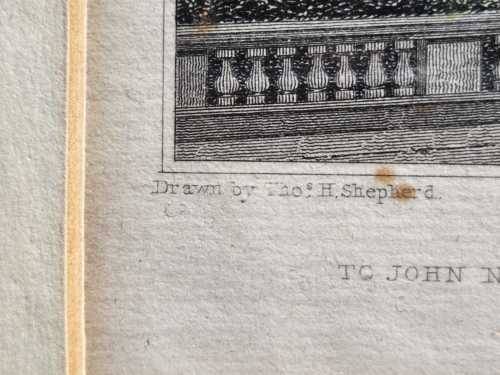 CUMBERLAND TERRACE ANTIQUE 1820S SHEPHERD DESIGN AND TINGLE ENGRAVING WITH SOME HAND COLOURING