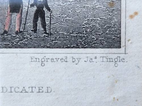 CUMBERLAND TERRACE ANTIQUE 1820S SHEPHERD DESIGN AND TINGLE ENGRAVING WITH SOME HAND COLOURING