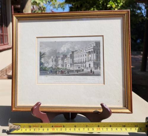 CUMBERLAND TERRACE ANTIQUE 1820S SHEPHERD DESIGN AND TINGLE ENGRAVING WITH SOME HAND COLOURING